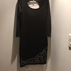 pretty black dress with mid-long sleeve